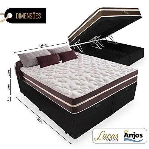 Cama Box Com Baú Queen + Colchão de Molas - Anjos - Classic Superlastic 158cm - imagem 2