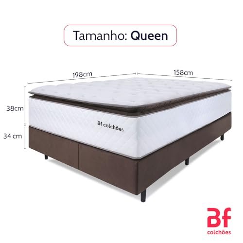 Cama Box Queen Colchão de Molas Ensacadas com Pillow Top Extra Conforto 158x198x72cm - Premium Sleep - BF Colchões - imagem 2