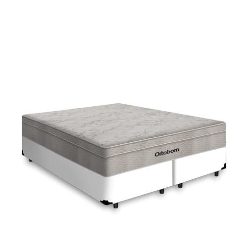 Cama Box + Colchão de Molas Ensacadas - AirTech SpringPocket - Ortobom (Branco, Queen)