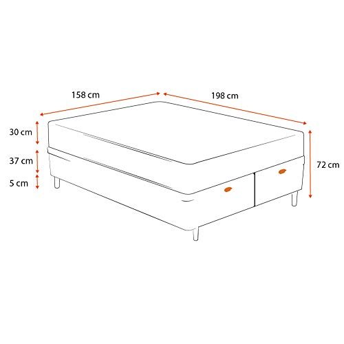 Cama Box Baú Queen Marrom + Colchão de Molas Ensacadas - Ortobom - AirTech SpringPocket 158x198x67cm - imagem 2