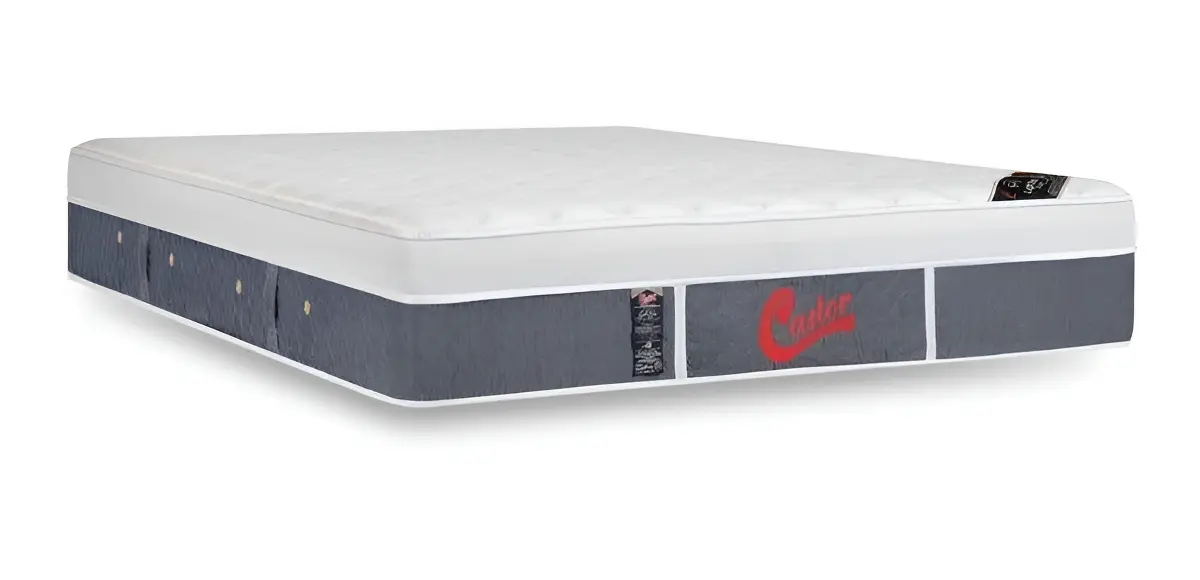Colchão Castor Queen Size Plush Light Stress 158x198x34cm Cor Cinza